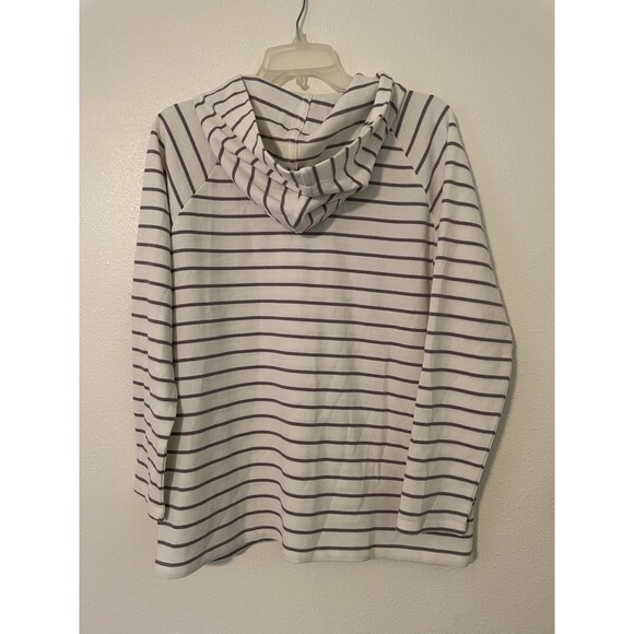 Max & Mia Stripe Waffle Knit Lounge Hoodie Womens Medium Sage Pullover - Picture 2 of 5